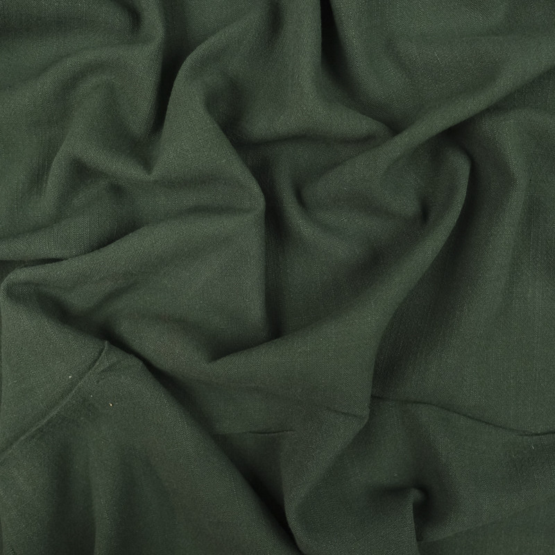 Olive Green Washed Linen Viscose - Maison Klem